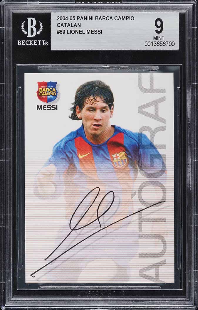 2004 Panini Sports Mega Cracks Barca Campio Lionel Messi ROOKIE #89 BGS 9 MINT