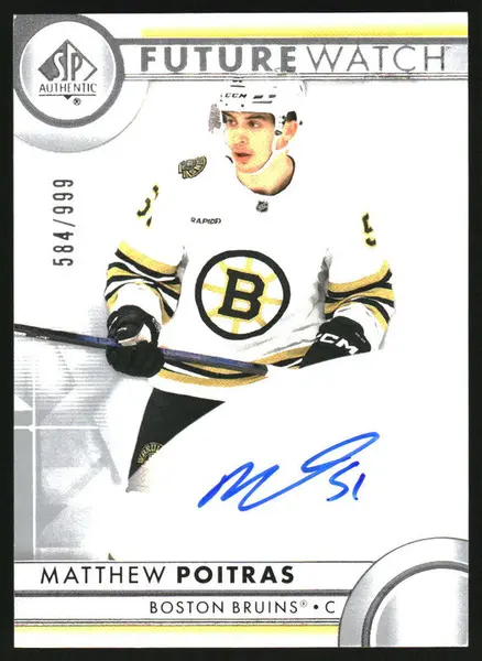 2023 SP Authentic #177 Matthew Poitras Autograph RC Future Watch Auto /999