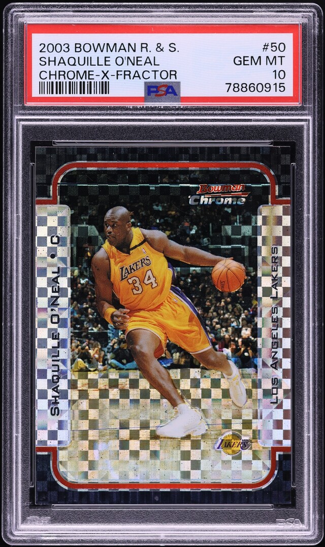 2003 Bowman Chrome Xfractor Shaquille O'Neal /150 #50 PSA 10 GEM MINT