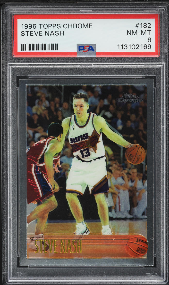 1996 Topps Chrome Steve Nash ROOKIE #182 PSA 8 NM-MT