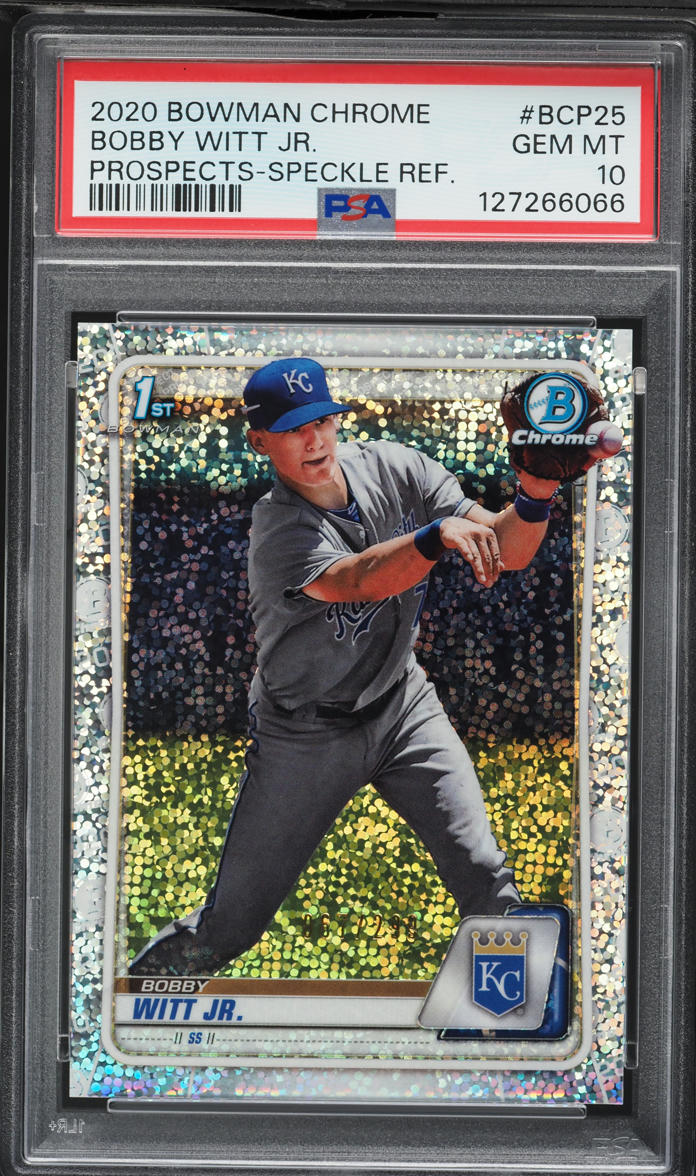 2020 Bowman Chrome Speckle Refractor Bobby Witt Jr. PROSPECT /299 #BCP-25 PSA 10 GEM MINT
