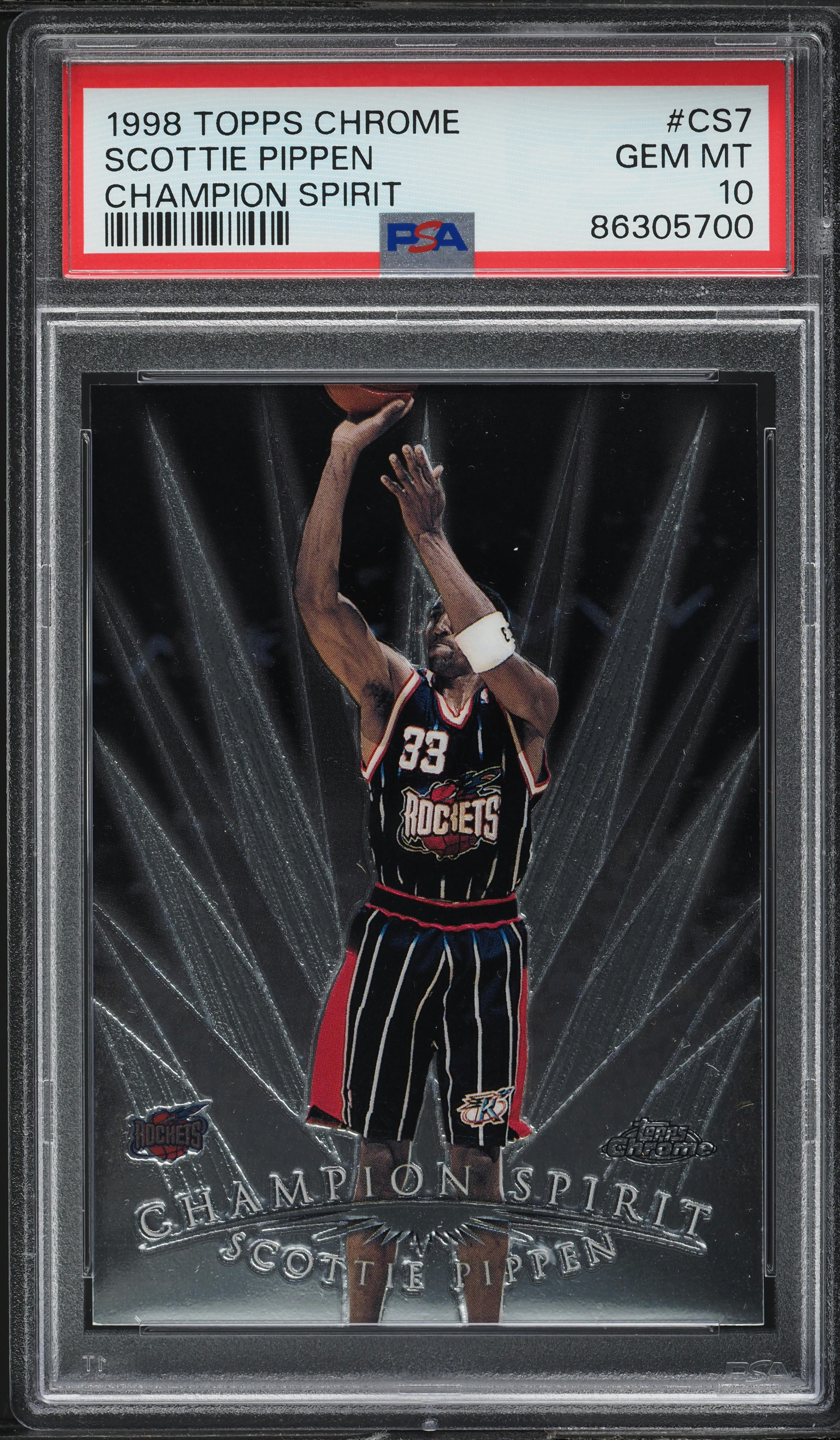 1998 Topps Chrome Champion Spirit Scottie Pippen #CS7 PSA 10 GEM MINT