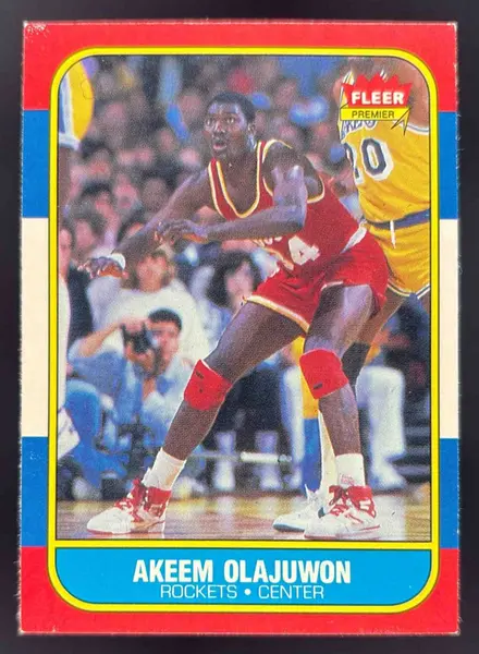 1986-87 Fleer #82 Akeem Olajuwon RC