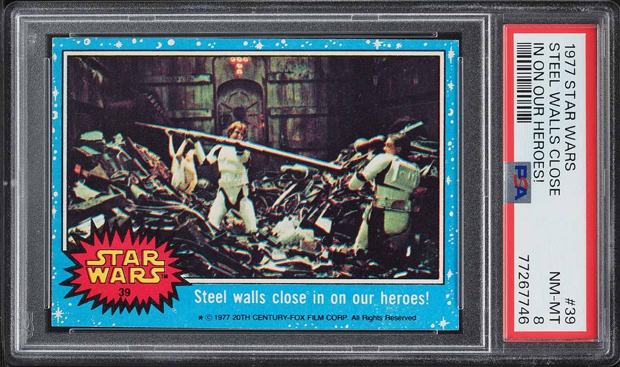 1977 Topps Star Wars Steel Walls Close In On Our Heroes! #39 PSA 8 NM-MT