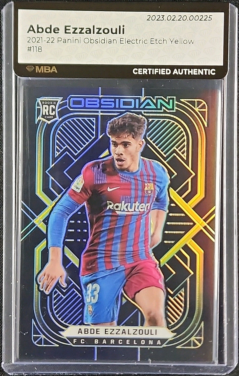 2021 Panini Obsidian E/E Yellow Abde Ezzalzouli ROOKIE /10 #118 MBA AUTH