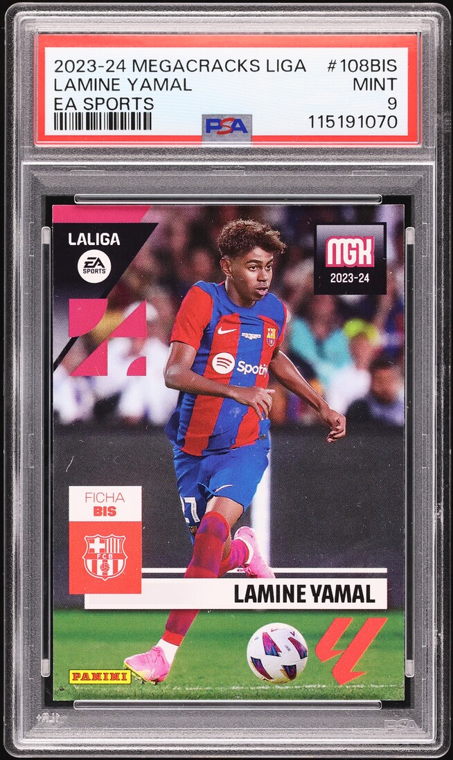 2023 Panini Megacracks La Liga EA Sports Lamine Yamal ROOKIE #108BIS PSA 9 MINT