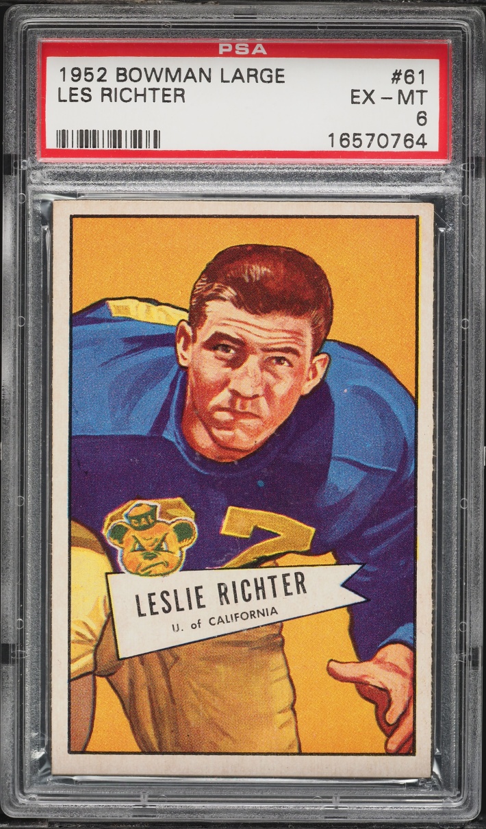 1952 Bowman Large Les Richter ROOKIE #61 PSA 6 EXMT