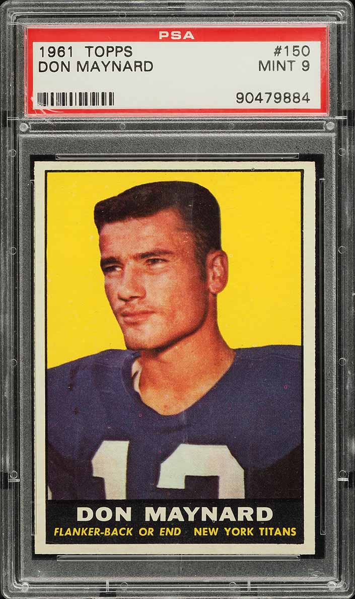 1961 Topps Football Don Maynard ROOKIE #150 PSA 9 MINT