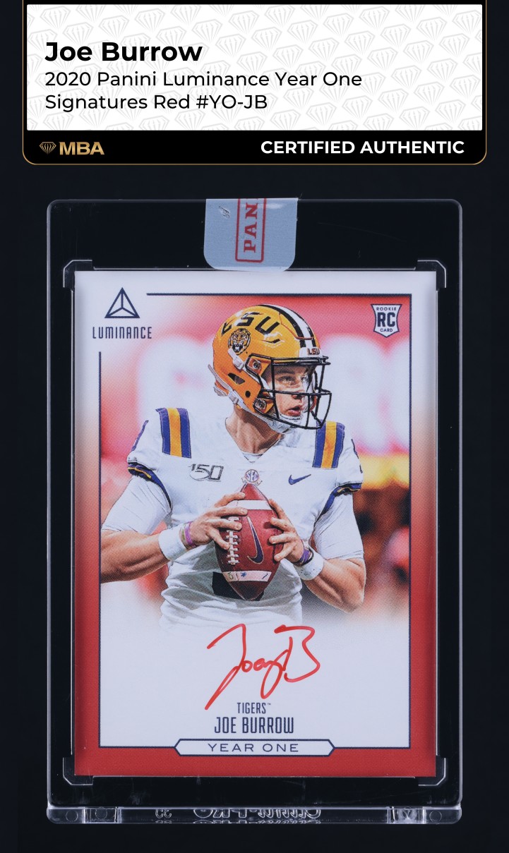 2020-panini-luminance-year-one-red-joe-burrow-rookie-auto-yo-jb-mba