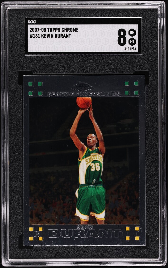 2007 Topps Chrome Kevin Durant ROOKIE #131 SGC 8 NM-MT