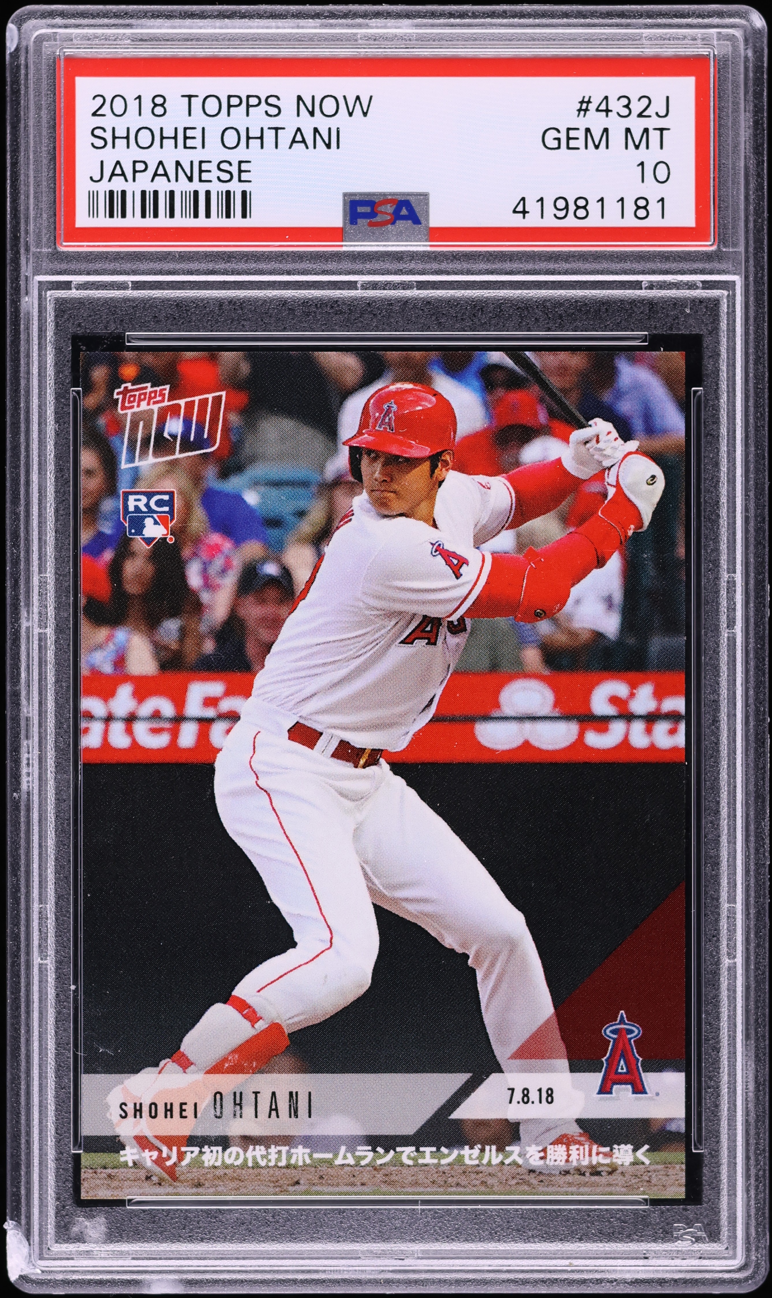 2018 Topps Now Japanese Shohei Ohtani ROOKIE #432J PSA 10 GEM MINT