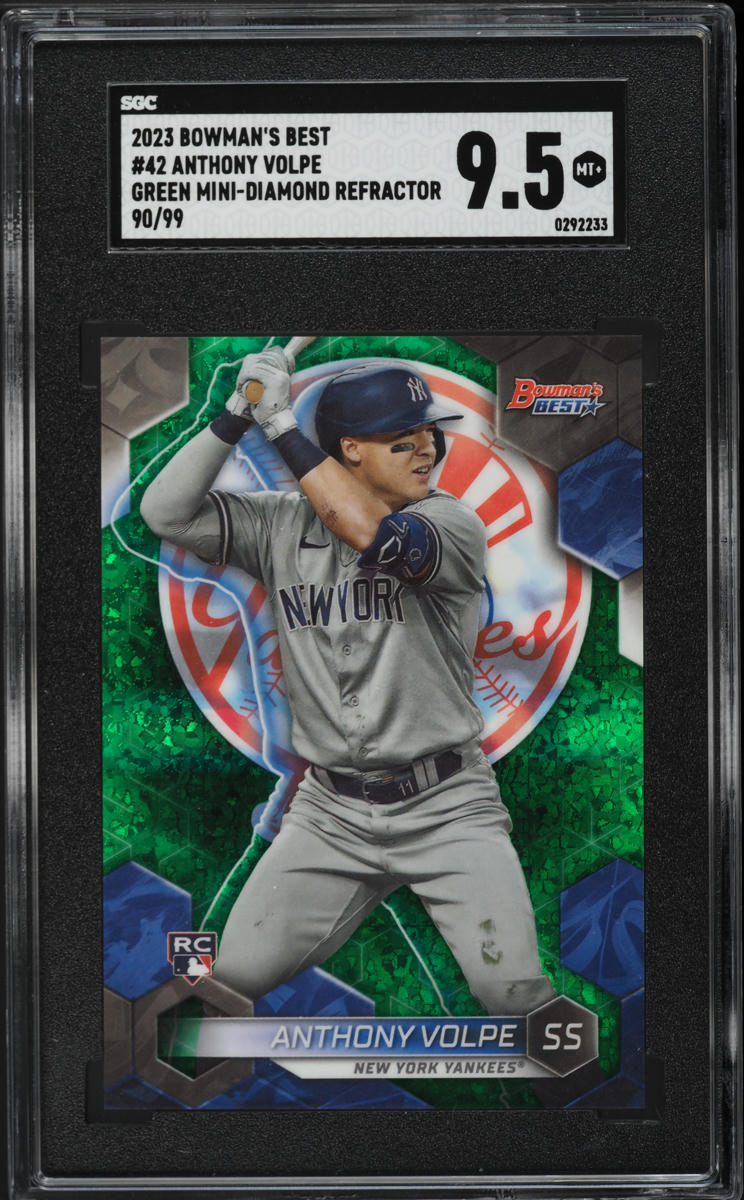 2023 Bowman's Best Green Mini-Diamond Refractor Anthony Volpe ROOKIE /99 SGC 9.5