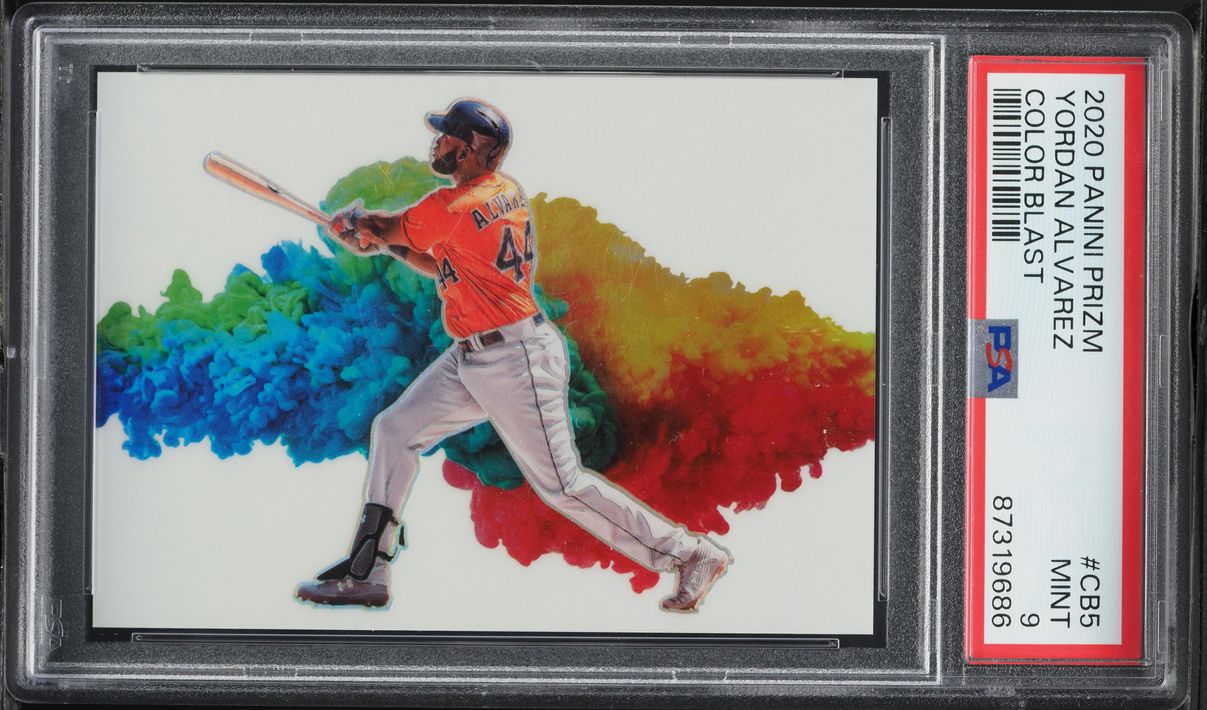 2020 Panini Prizm Color Blast Yordan Alvarez #CB-5 PSA 9 MINT