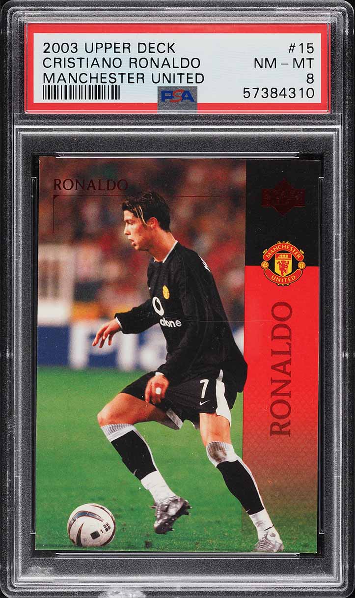 2003 Upper Deck Manchester United Cristiano Ronaldo ROOKIE #15 PSA 8 NM-MT