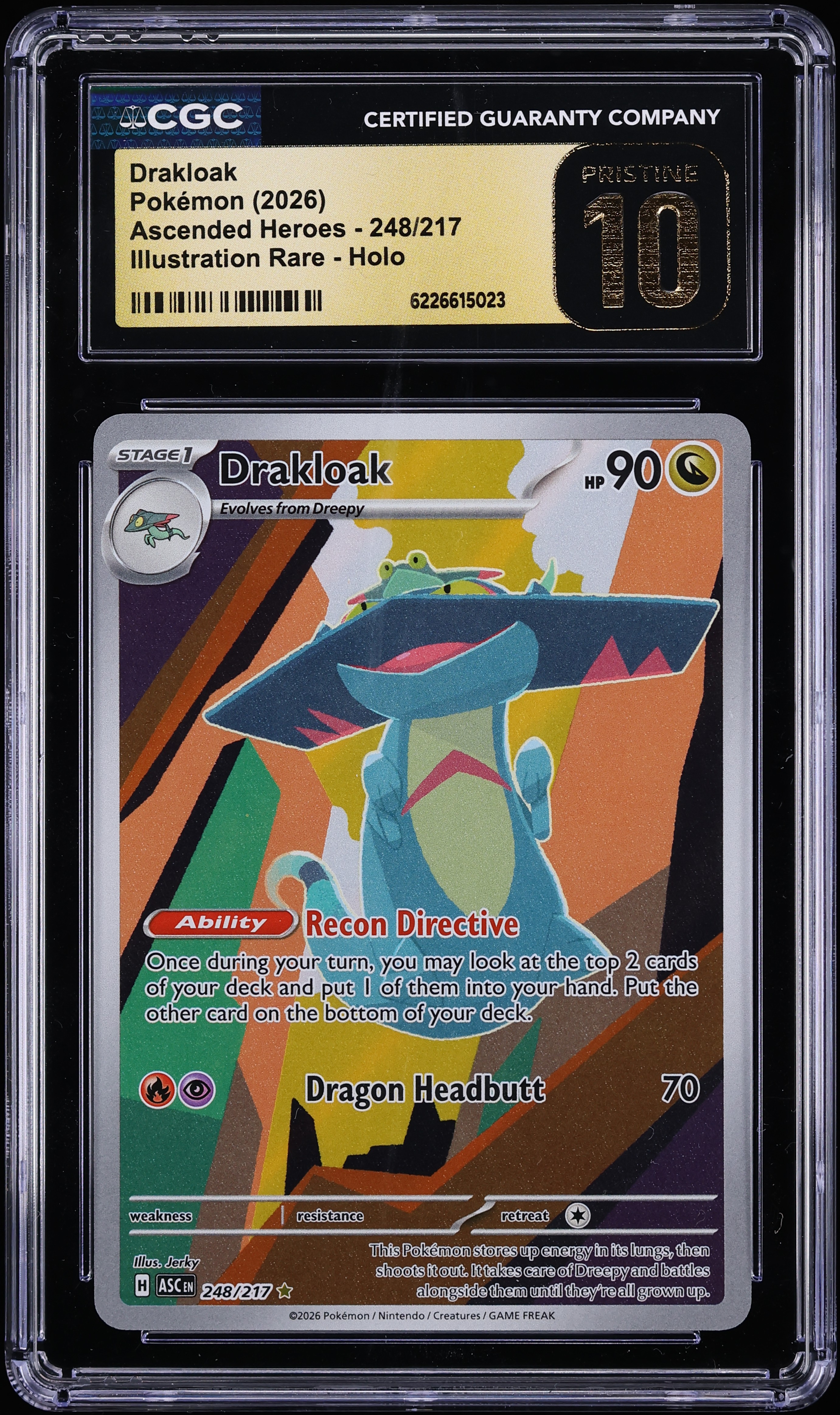 2026 Pokemon Mega Evolution Ascended Heroes IR Drakloak #248 CGC 10 PRISTINE
