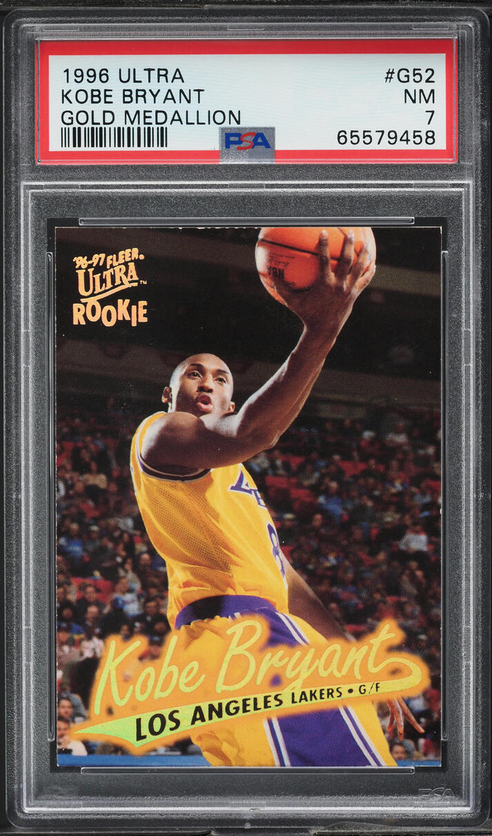 1996 Ultra Gold Medallion Kobe Bryant ROOKIE #G-52 PSA 7 NRMT