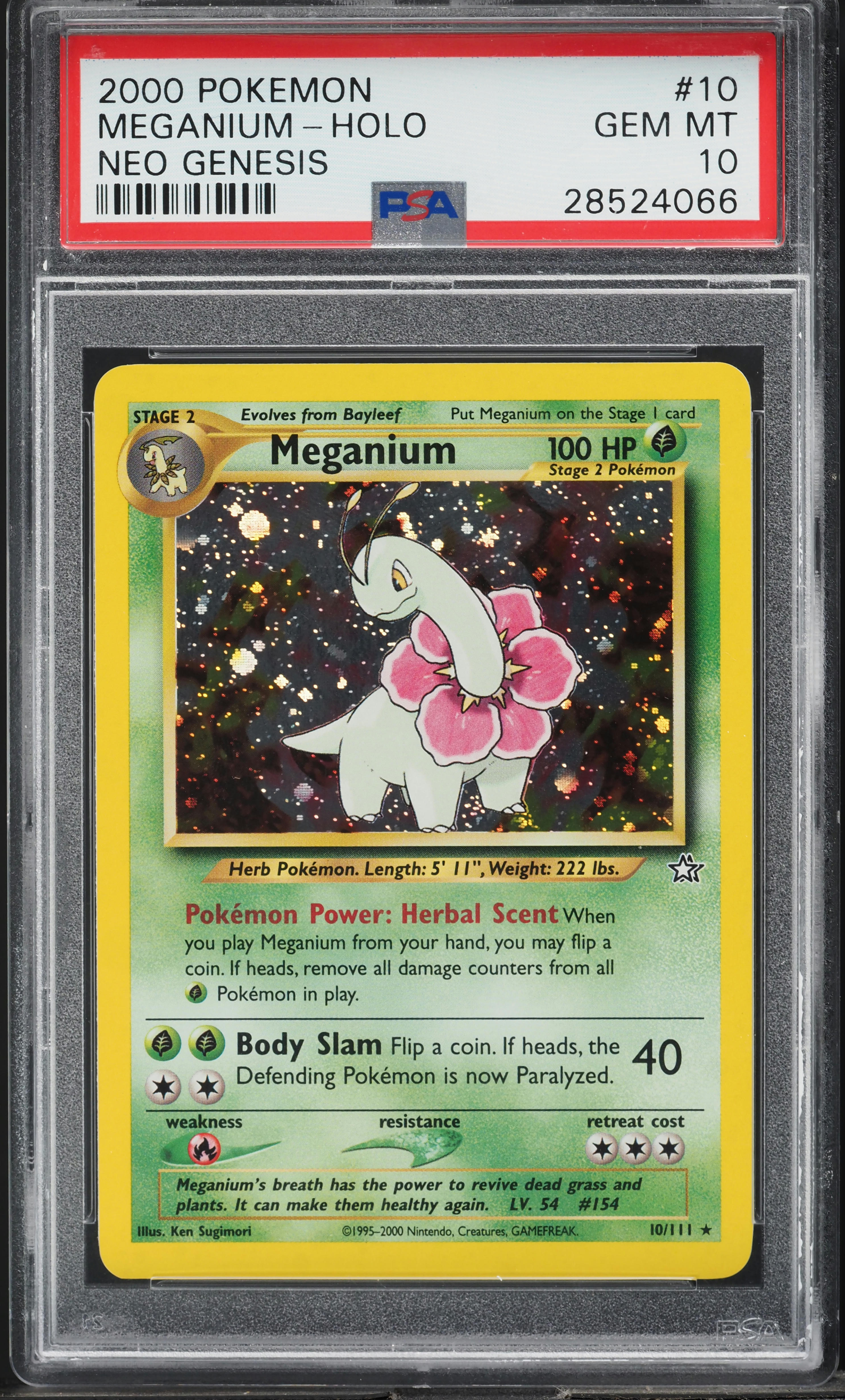 2000 Pokemon Neo Genesis Holo Meganium #10 PSA 10 GEM MINT