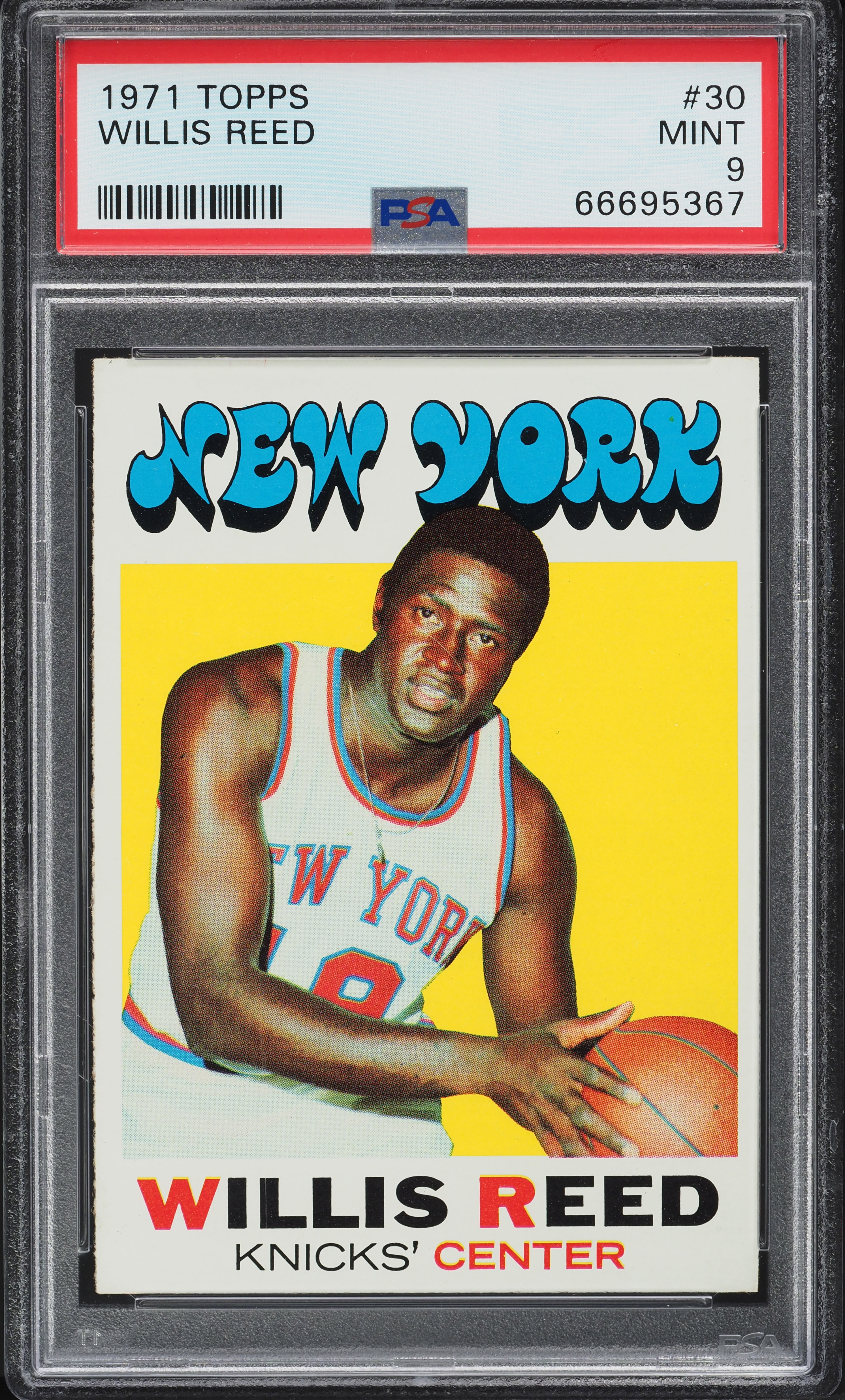 1971 Topps Basketball Willis Reed #30 PSA 9 MINT