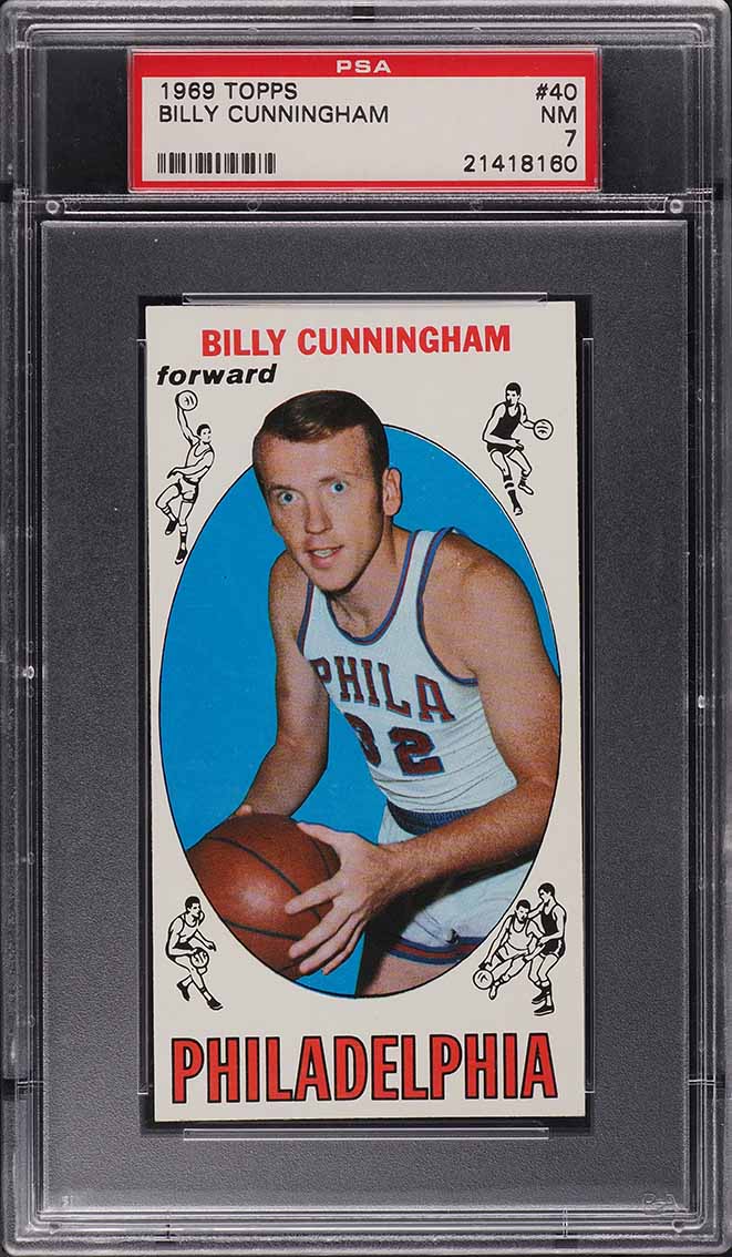 1969 Topps Basketball Billy Cunningham ROOKIE #40 PSA 7 NRMT