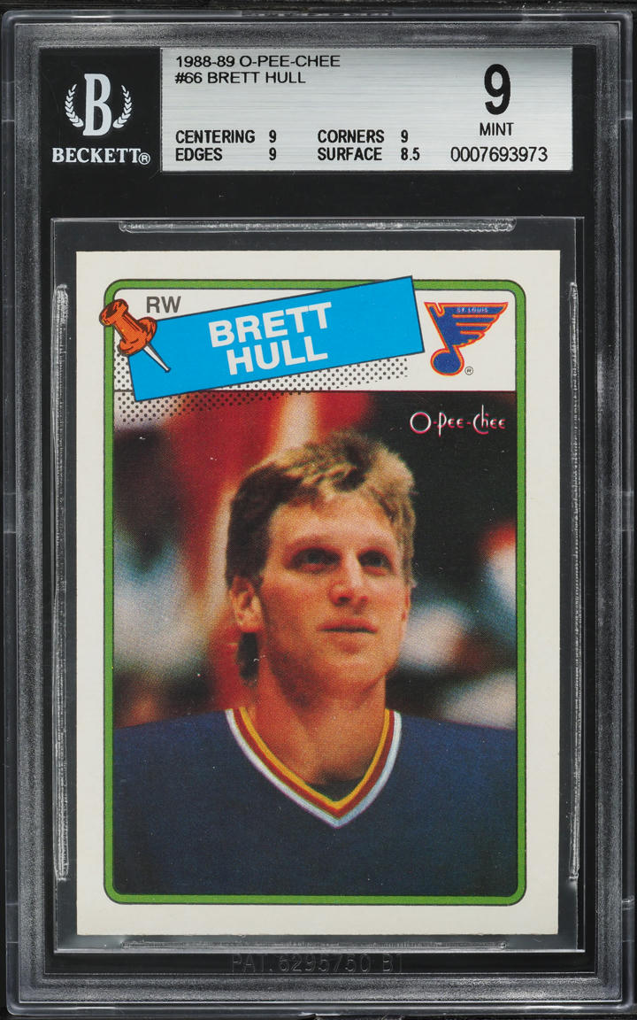 1988 O-Pee-Chee Hockey Brett Hull ROOKIE #66 BGS 9 MINT