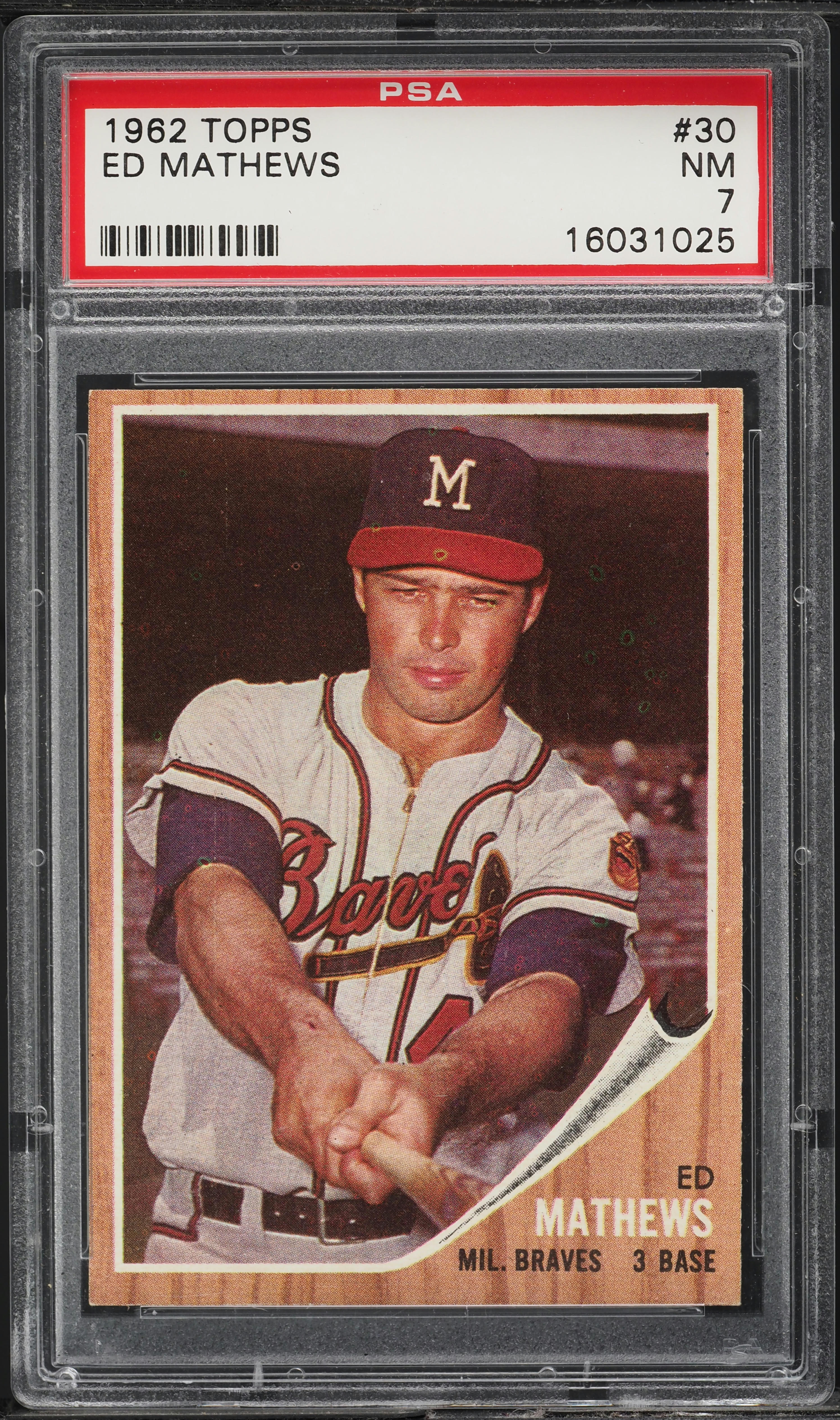 1962 Topps Eddie Mathews #30 PSA 7 NRMT