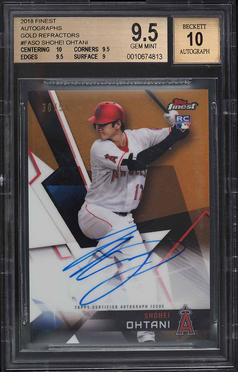 2018 Finest Gold Refractor Shohei Ohtani ROOKIE AUTO /50 #FA-SO BGS 9.5 GEM MINT