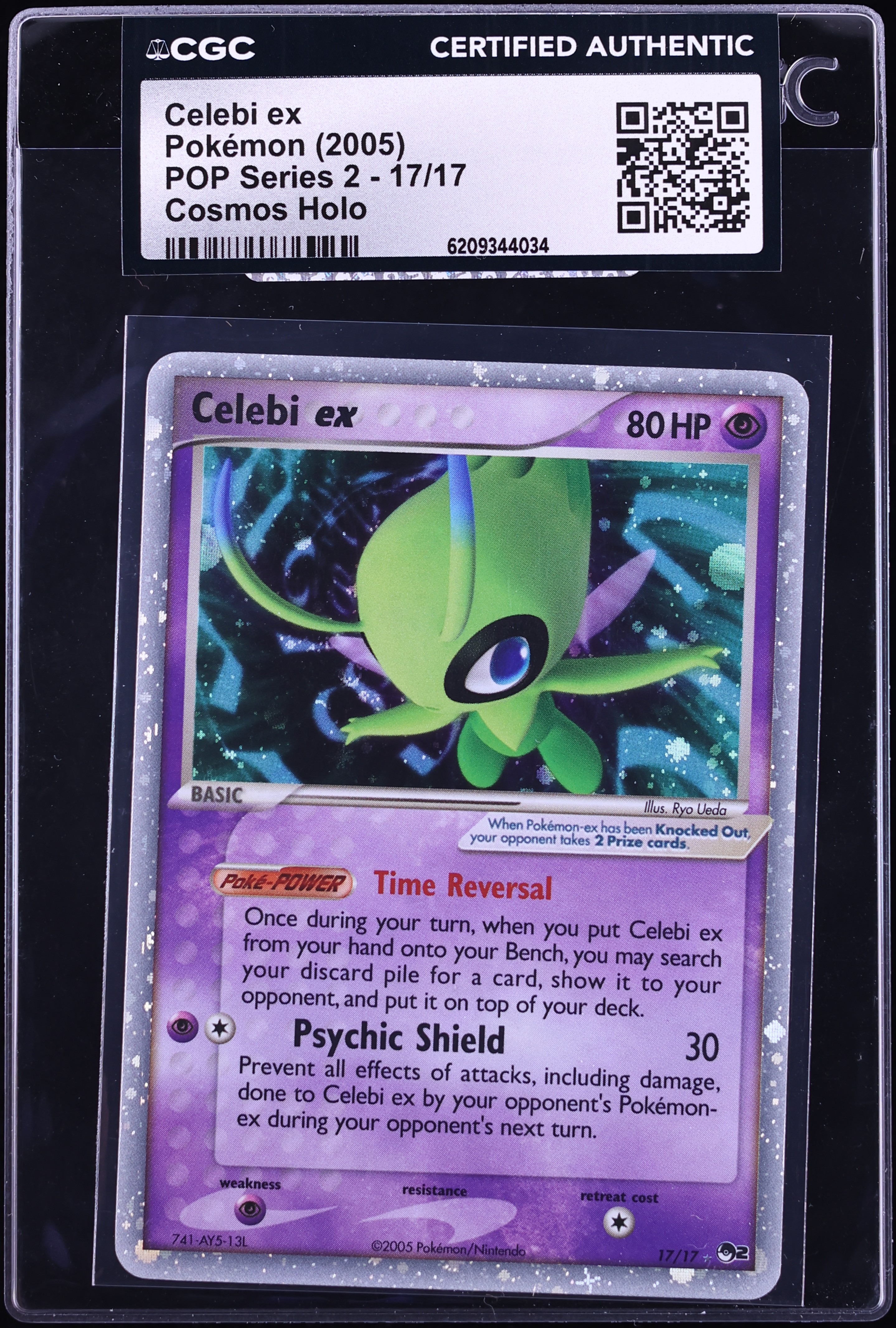2005 Pokemon POP Series 2 Cosmos Holo Celebi Ex #17 CGC AUTH