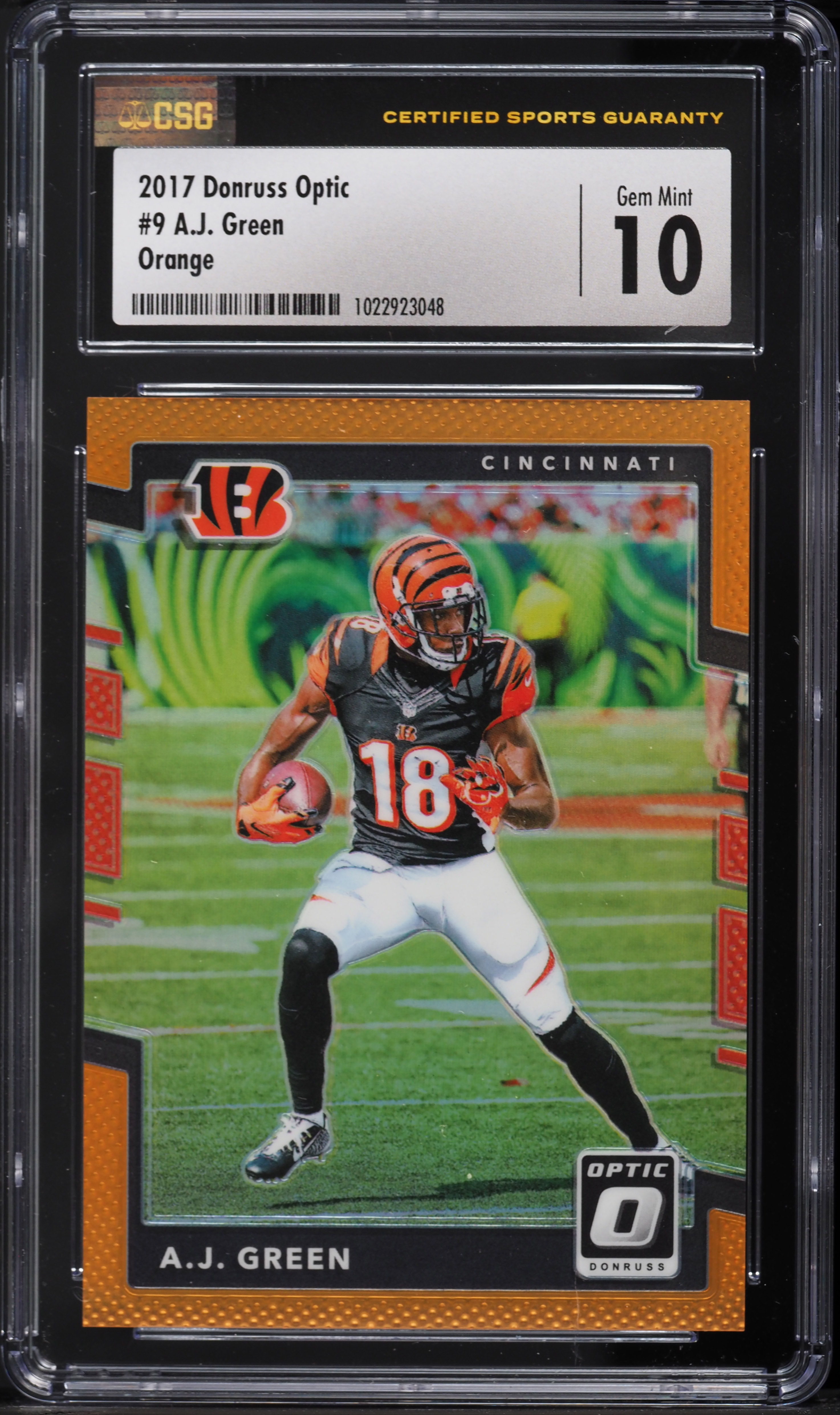 2017 Donruss Optic Orange A.J. Green /199 #9 CSG 10 GEM MINT