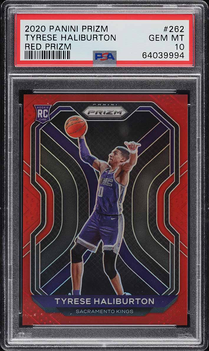 2020 Panini Prizm Red Prizms Tyrese Haliburton ROOKIE /299 #262 PSA 10 GEM MINT