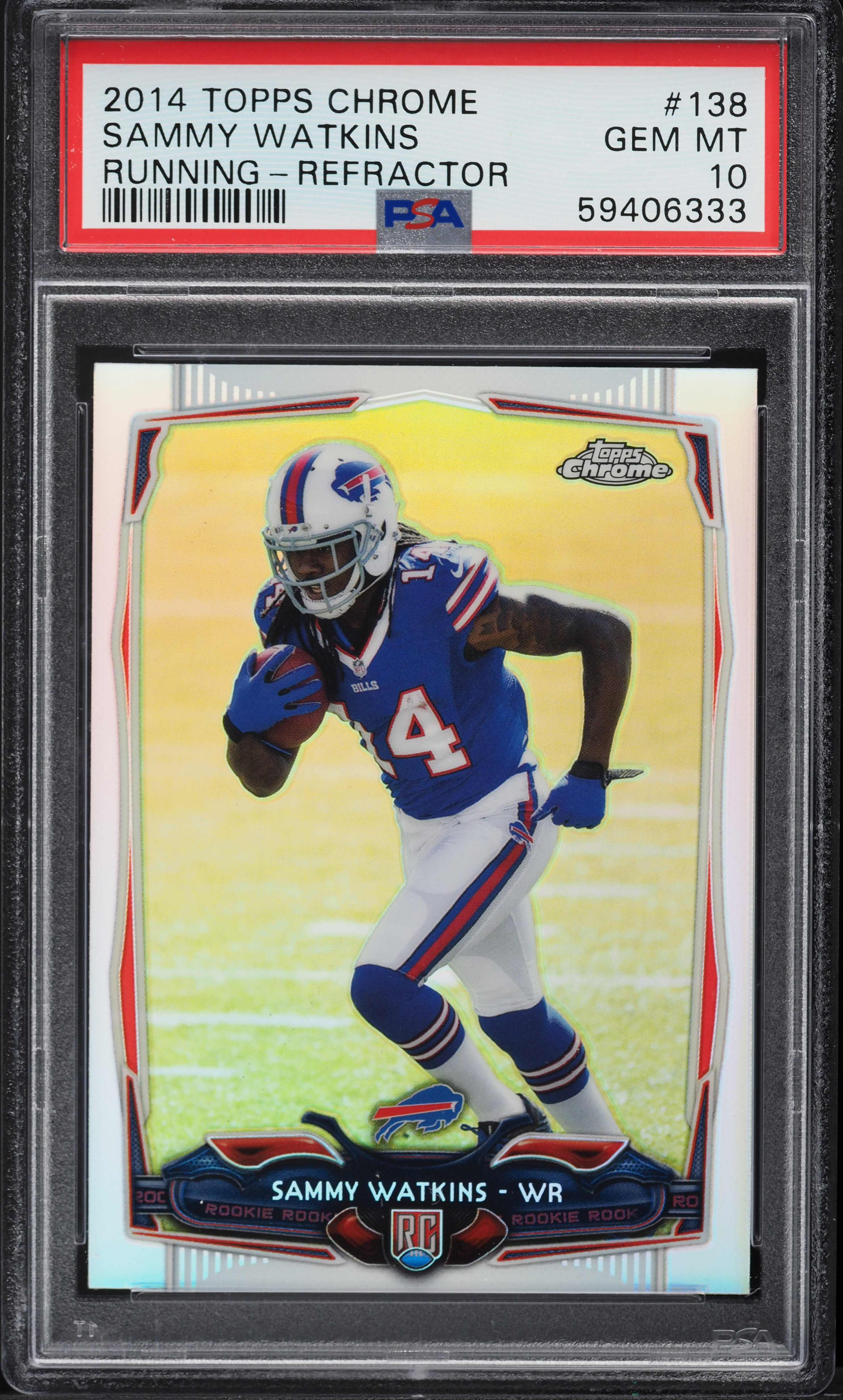 2014 Topps Chrome Running Refractor Sammy Watkins ROOKIE #138 PSA 10 GEM MINT