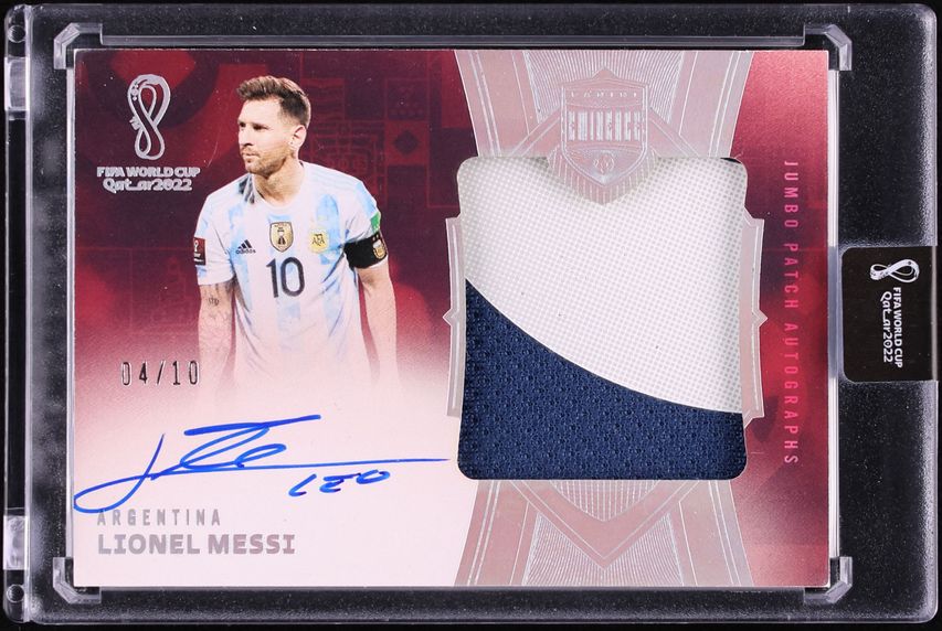 2022 Panini Eminence FIFA World Cup Jumbo Lionel Messi PATCH AUTO /10 #JA-LEO