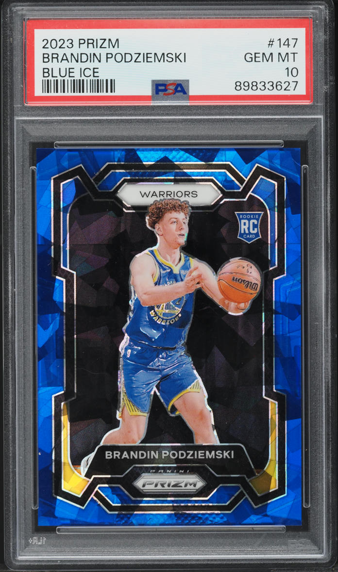 2023 Panini Prizm Blue Ice Brandin Podziemski ROOKIE /125 #147 PSA 10 GEM MINT