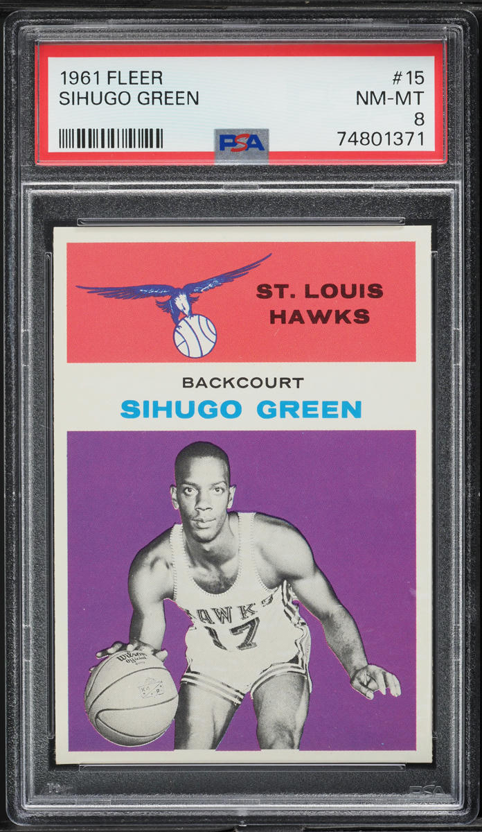 1961 Fleer Basketball Sihugo Green ROOKIE #15 PSA 8 NM-MT