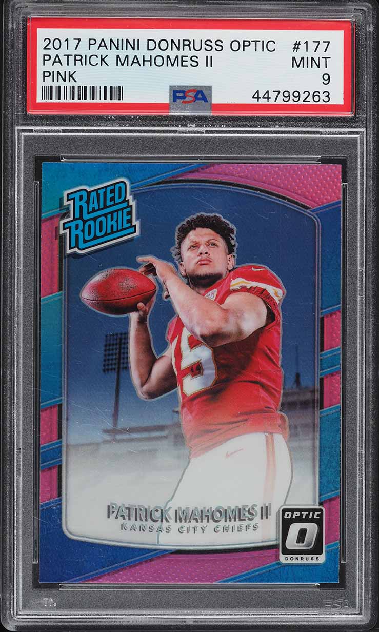 2017 Donruss Optic Pink Patrick Mahomes II ROOKIE #177 PSA 9 MINT