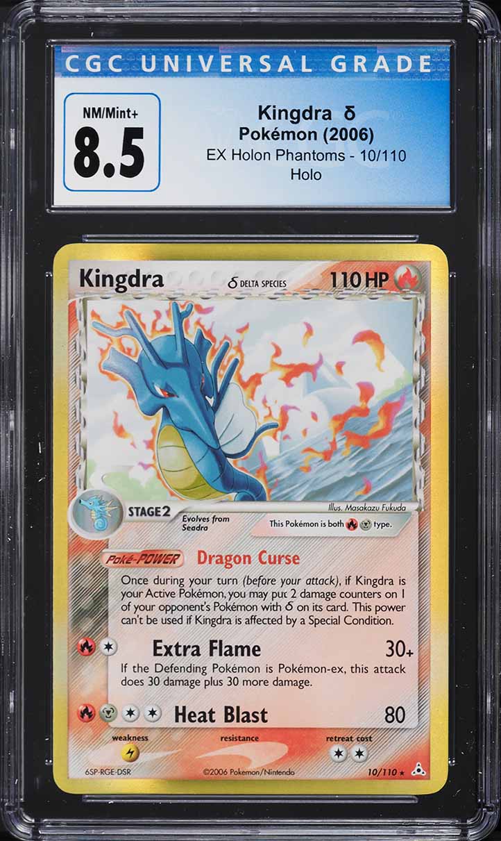 2006 Pokemon EX Holon Phantoms Holo Kingdra #10 CGC 8.5 NM-MT+