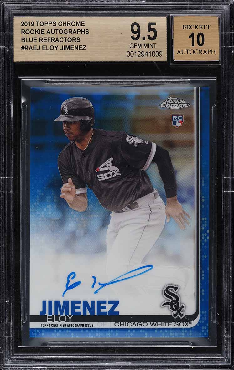 2019 Topps Chrome Blue Refractor Eloy Jimenez ROOKIE AUTO /150 BGS 9.5 GEM MINT