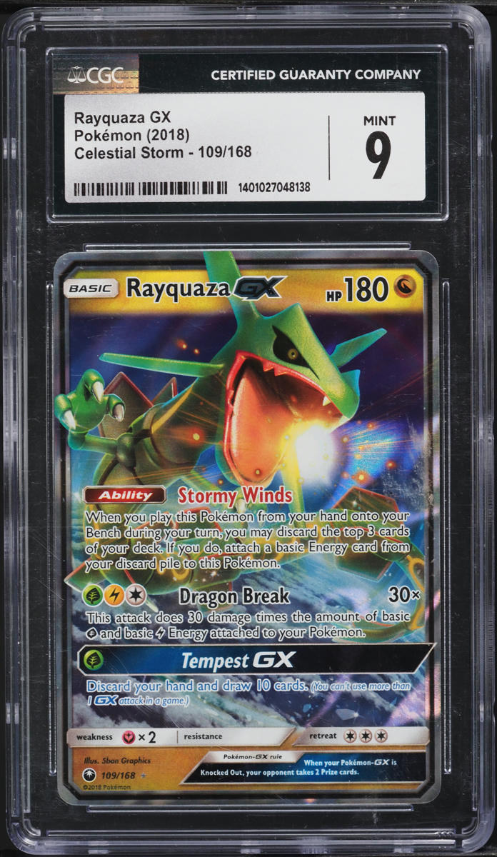 2018 Pokemon Sun & Moon Celestial Storm Rayquaza GX #109 CGC 9 MINT