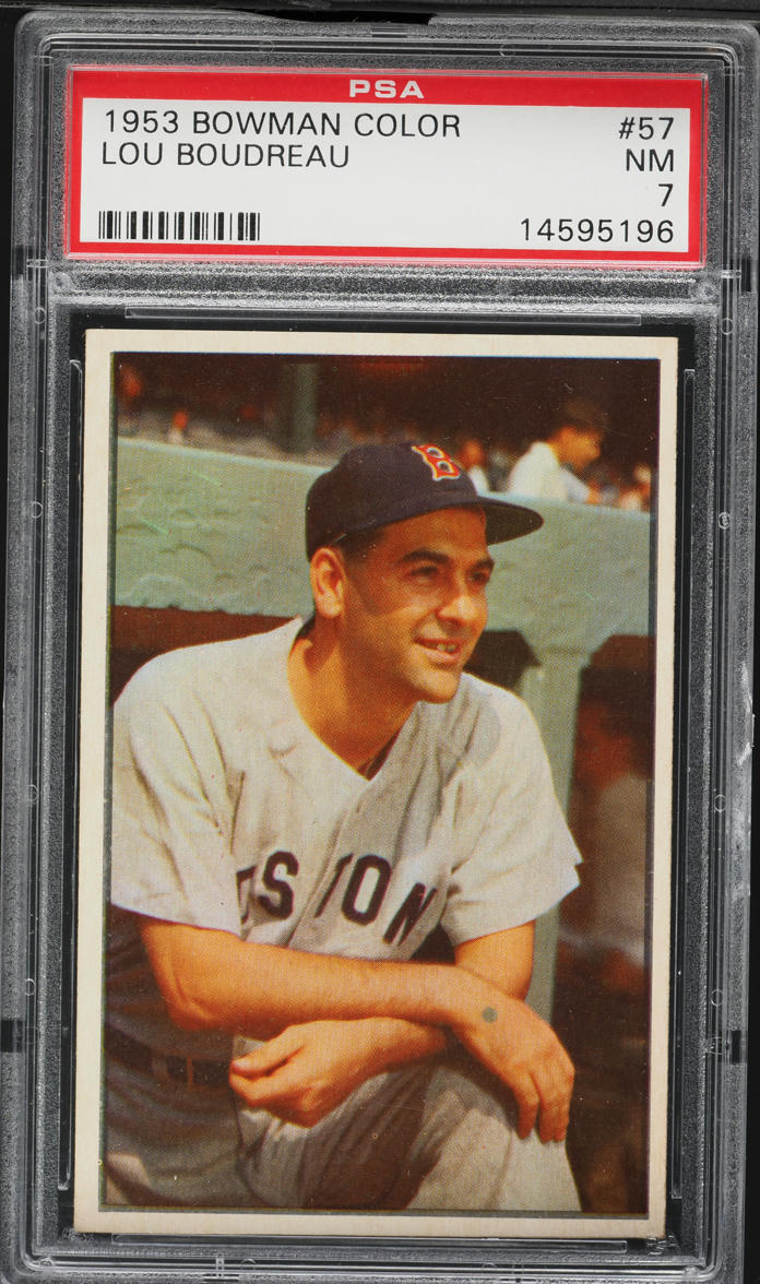 1953 Bowman Color Lou Boudreau #57 PSA 7 NRMT