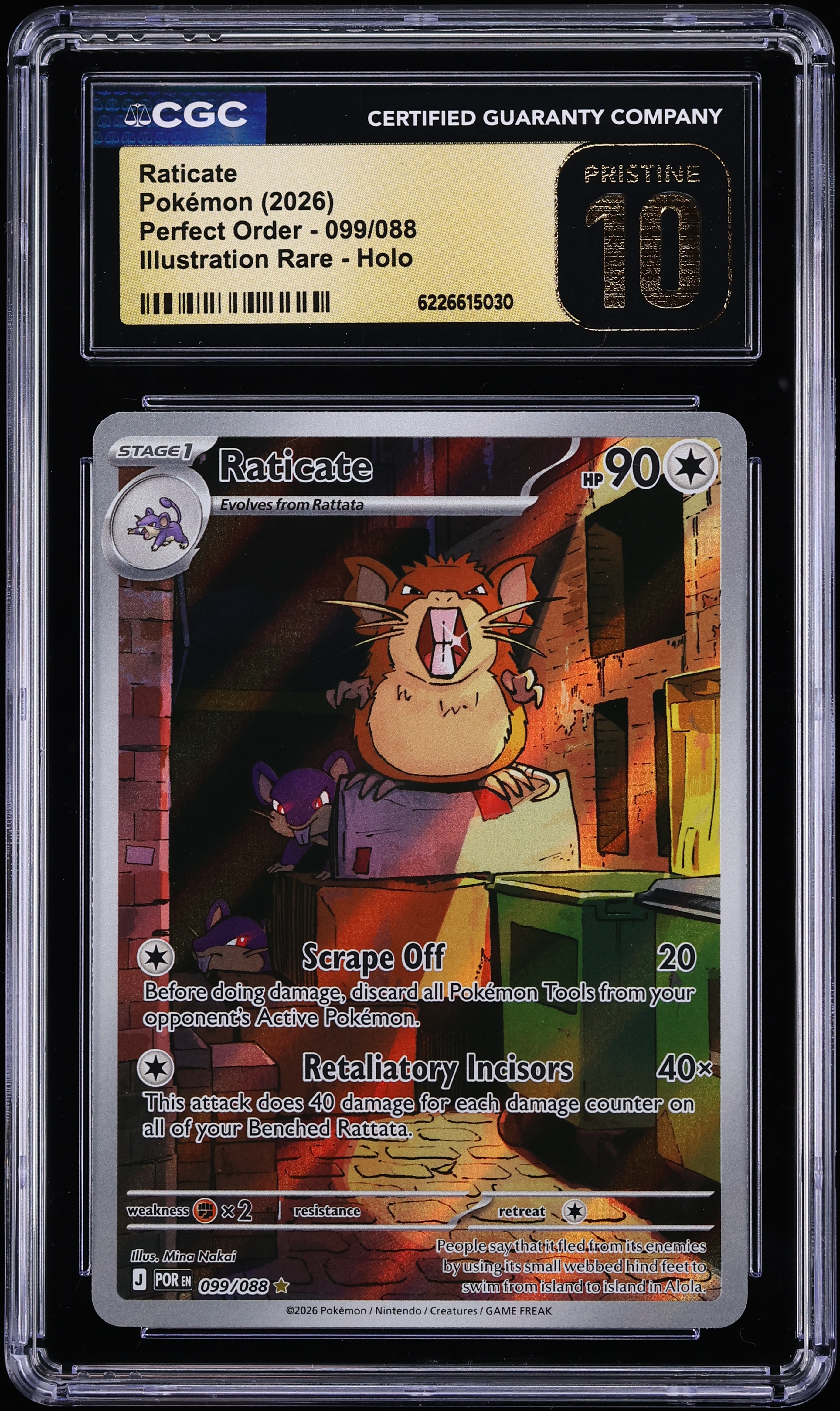 2026 Pokemon Mega Evolution Perfect Order IR Raticate #99 CGC 10 PRISTINE
