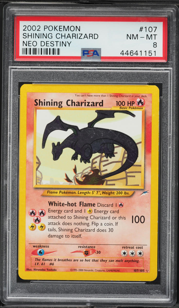 2002 Pokemon Neo Destiny Shining Charizard #107 PSA 8 NM-MT