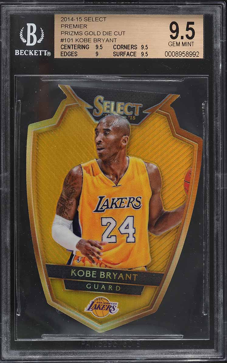 2014 Select Gold Prizm Die-Cut Kobe Bryant 1/10 #101 BGS 9.5 GEM MINT