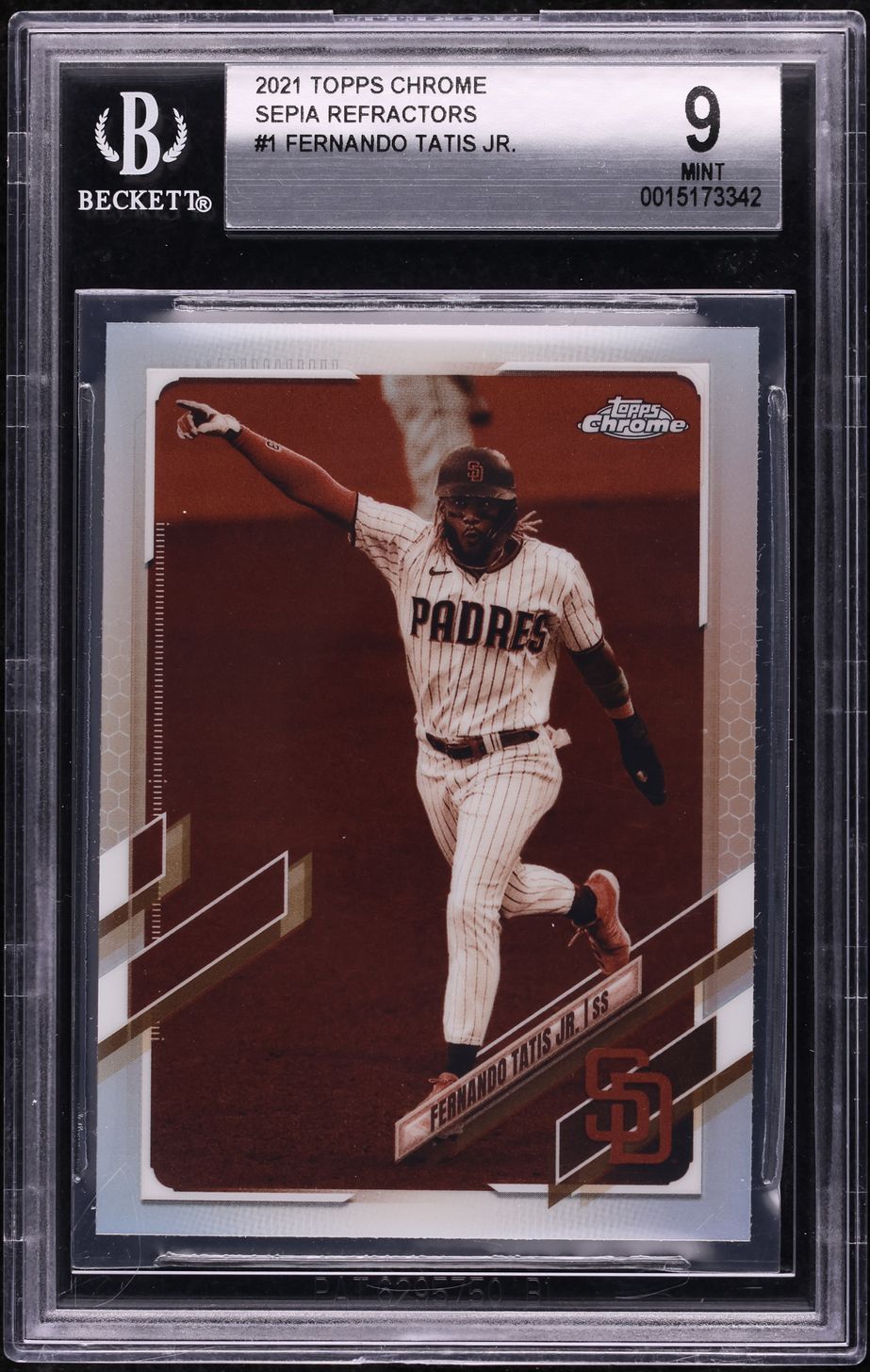 2021 Topps Chrome Sepia Refractor Fernando Tatis Jr. #1 BGS 9 MINT