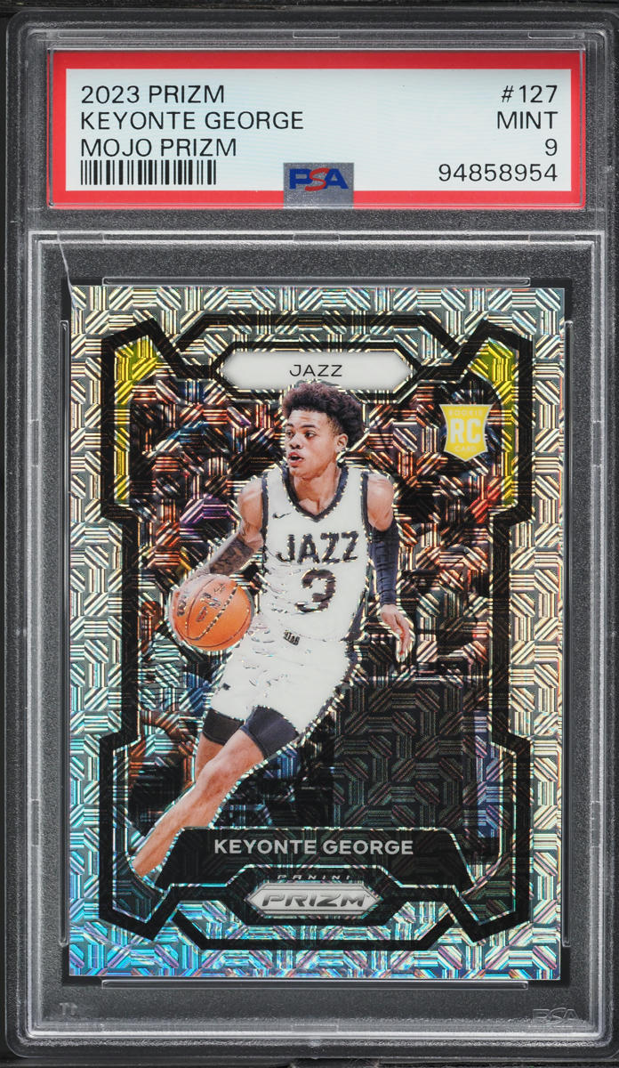 2023 Panini Prizm Mojo Prizm Keyonte George ROOKIE /25 #127 PSA 9 MINT