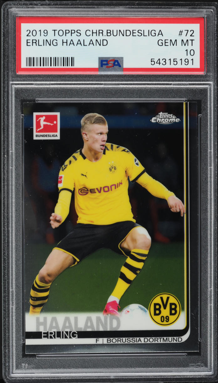 2019 Topps Chrome Bundesliga Erling Haaland ROOKIE #72 PSA 10 GEM MINT