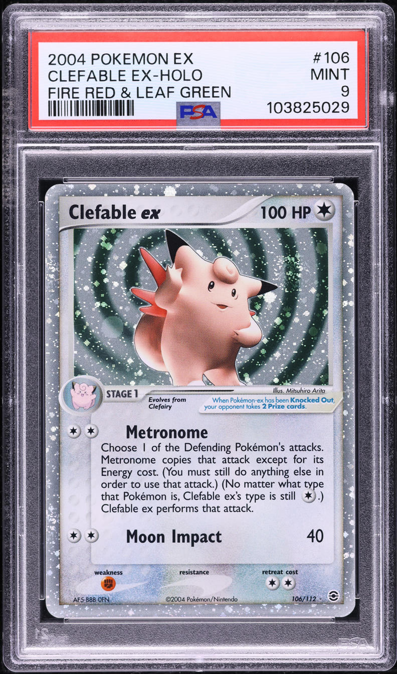2004 Pokemon EX Fire Red & Leaf Green Holo Clefable ex #106 PSA 9 MINT