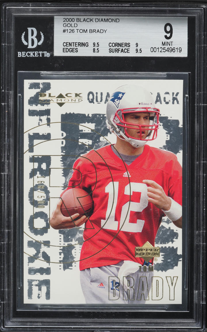 2000 Black Diamond Gold Tom Brady ROOKIE /500 #126 BGS 9 MINT