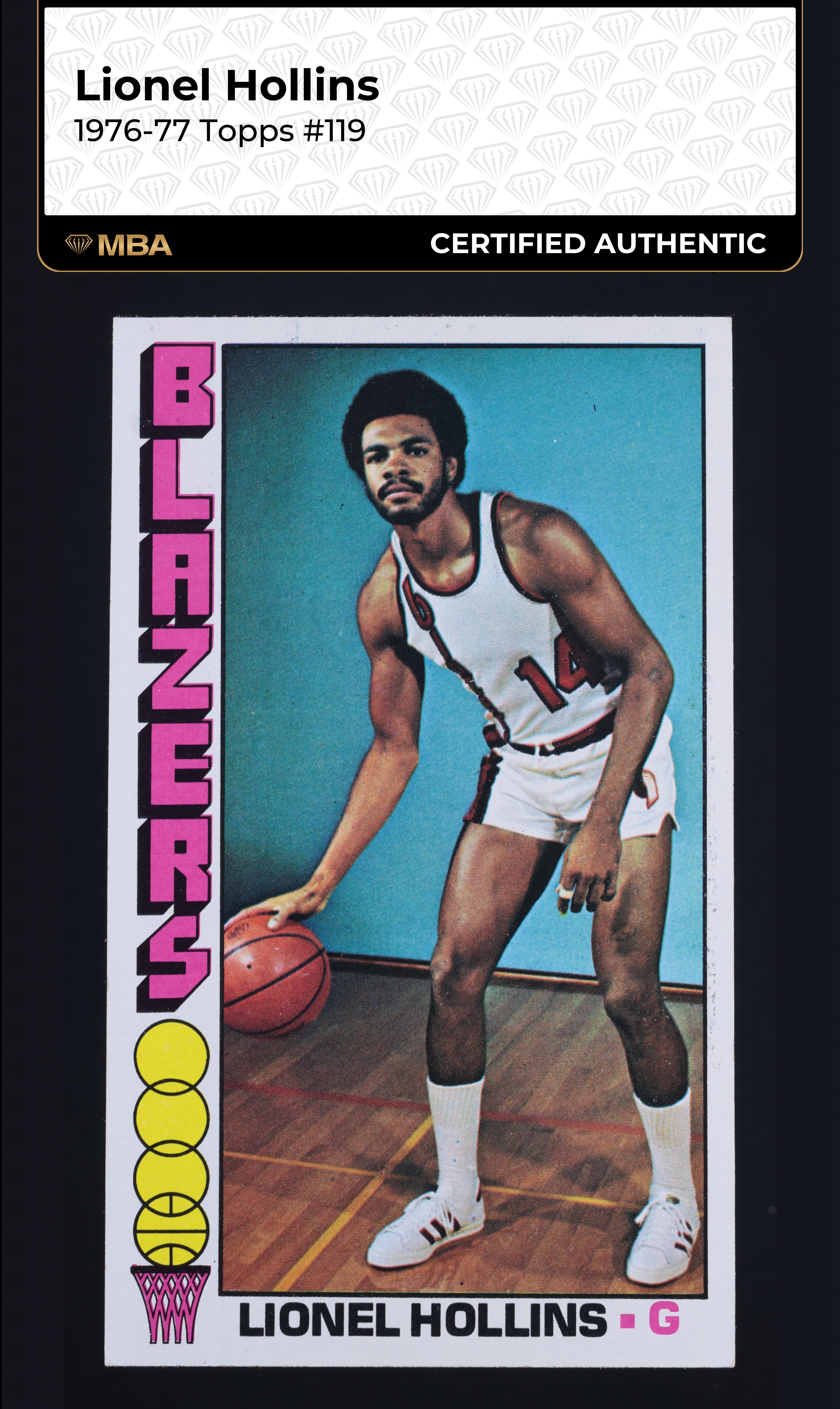 1976 Topps Basketball Lionel Hollins #119 MBA AUTH