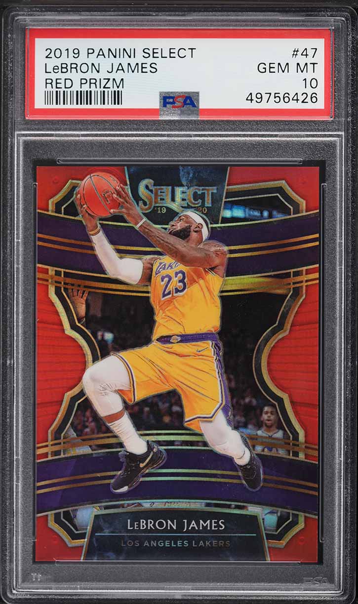 2019 Select Concourse Red Prizm LeBron James /199 #47 PSA 10 GEM MINT