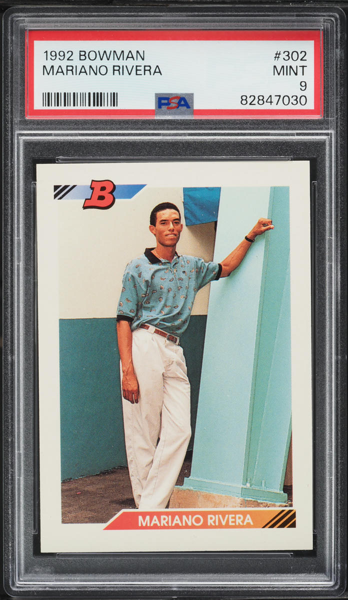 1992 Bowman Mariano Rivera ROOKIE #302 PSA 9 MINT