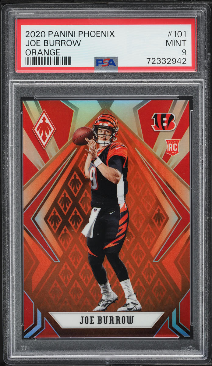 2020 Panini Phoenix Orange Joe Burrow ROOKIE /99 #101 PSA 9 MINT